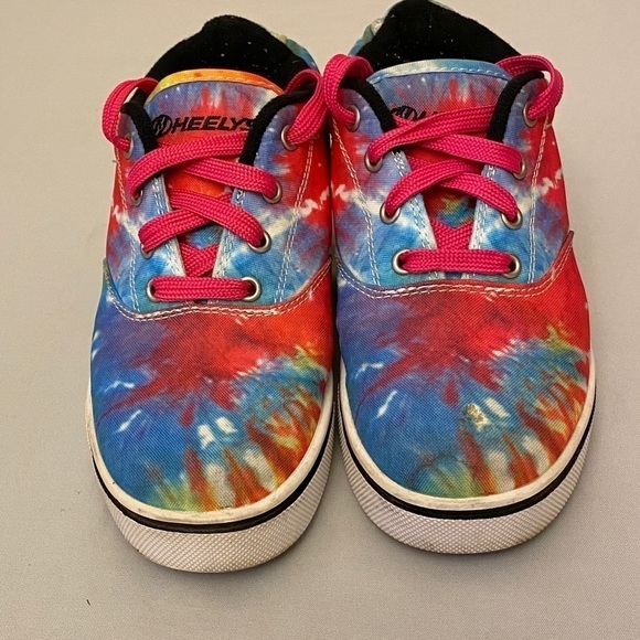 HEELYS Tie Dye Skate Shoes Youth Sz 4 Pink / Blue - Picture 4 of 8